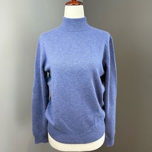Charter Club 100% Cashmere Mock Neck Sweater Size S Periwinkle Blue Classic